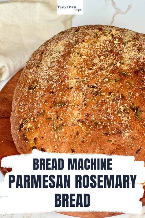 This bread machine recipe makes a tender, fluffy and flavorful Rosemary Parmesan Bread loaf that's great as a dinner side, snack or morning toast. It doesn't go light on the cheesy parmesan or herb flavor! Rosemary Bread Bread Machine, Bread Machine Italian Herb Bread, Bread Machine Recipes Rosemary Garlic, Rosemary Garlic Bread Machine Recipe, Bread Machine Healthy Bread Recipe, Italian Herb Bread Machine Recipes, Olive Oil Rosemary Bread, The Best Bread Machine Recipe, Bread Machine Rosemary Bread