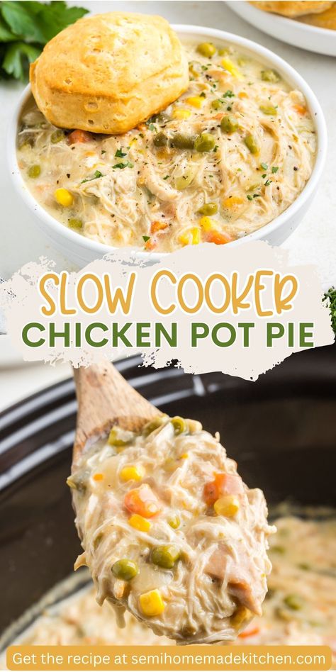 Elevate your dinner routine with our Slow Cooker Chicken Pot Pie – a crockpot masterpiece featuring tender chicken and a creamy sauce. Uncover the secrets to creating a satisfying, homemade dinner without the stress. Chicken Pot Pie Recipe Crockpot, Pot Pie Chicken, Slow Cooker Chicken Pot Pie, Pie Chicken, Crockpot Chicken Pot Pie, Chicken Pot Pie Recipe, Easy Crockpot Dinners, Easy Slow Cooker Chicken, Easy Crockpot Chicken