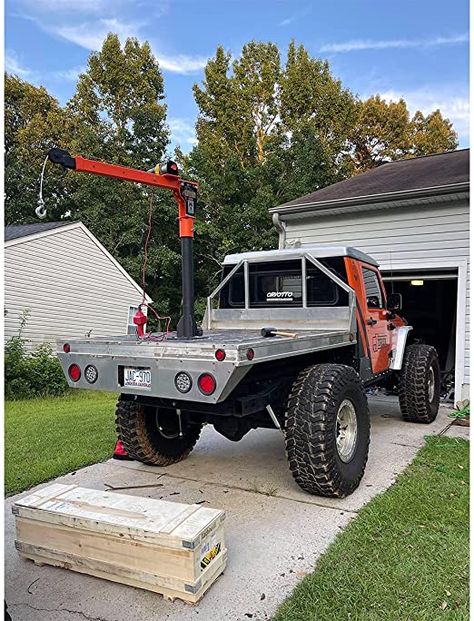 RUGCEL WINCH 1100lb Folding Truck-Mounted Crane with Wireless Electric Winch 12V, Painted Steel 1100 lb Pickup Truck Jib Cranes 360 Swivel (3500 LB), Truck Cranes - Amazon Canada Power Winch, Crane Lift, Flatbed Truck, Truck Mounted Crane, Boom Truck, Amazon Canada, Electric Winch, Truck Cranes, Winches