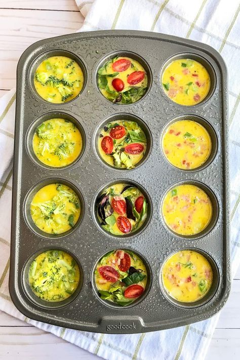 3 Ways to Meal Prep Mini Frittatas in Muffin Tins | 31Daily.com Meal Prep Frittata, Muffin Tin Frittata Recipes, Easy Egg Casserole Recipes, Mini Quiches In Muffin Tin, Egg Casserole Recipes Healthy, Egg Casserole Recipes Easy, Make Ahead Meal Prep, Mini Muffin Tin Recipes, Fritata Recipe