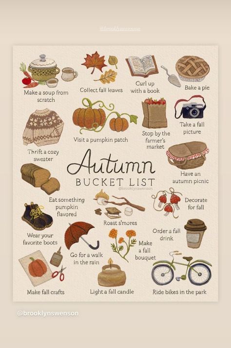 Autumn Bucket List, Cozy Sweaters Autumn, First Day Of Autumn, Seasonal Activities, Fall Mood Board, Craft Lights, Fall Bucket List, Pumpkin Flavor, Fall Wear