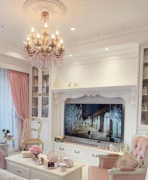 Dream House Decor Living Room, Pink House Interior, Princess Bedrooms, Cozy Baby Room, Sitting Areas, Pink House, Dreamy Room, Dream Room Inspiration, Dream Apartment