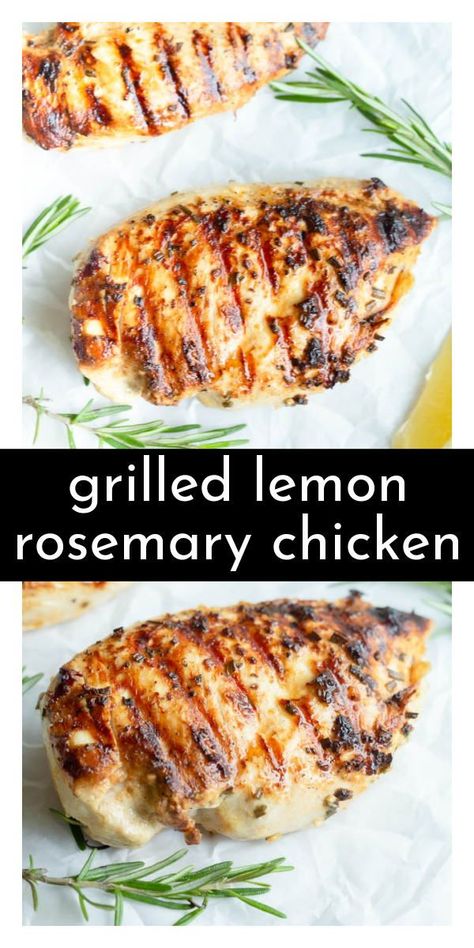 Rosemary Chicken Recipes, Chicken With Rosemary, Chicken Breast Grilled, Rosemary Chicken Breast, Rosemary Lemon Chicken, Grilled Rosemary Chicken Breast, Baked Lemon Rosemary Chicken, Lemon Rosemary Chicken Breast, Grilled Rosemary Chicken