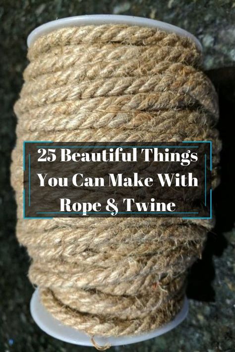 Love that rustic look but don't like the cost? Create your own rustic diy home decor on a budget. diy | diy home decor | diy projects | diy | rope & twine | diy rope & twine | Crafts With Rope Twine, Rope Door Hanger, Rope Balls Diy, Jute Baskets Diy, Diy Rope Wall Decor, Sisal Rope Diy, Twisted Rope Cross Tutorial, Twine Basket Diy, Old Rope Projects