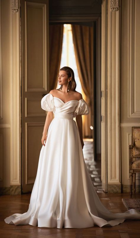 Wedding Dresses With Puffy Sleeves, Sima Couture, Daria Karlozi, Design Article, Rembo Styling, Wedding Dress Types, Satin Wedding Gown, Wedding Dress Couture, Best Wedding Dresses