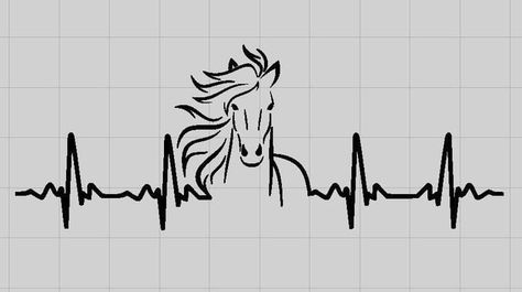 Horse Heartbeat, Equestrian Farm, Horse Tattoo Design, Mirror Decal, Horse Tattoo, Vinyl Car Stickers, Horse Drawings, Horse Decor, Car Window Decals