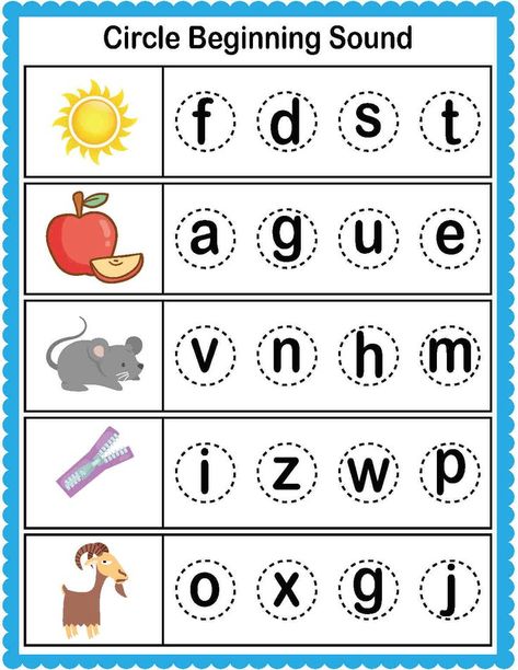 Beginning Sounds Kindergarten, Initial Sounds Worksheets, Initial Sound Activities, Rhyming Words Worksheets, Letter Sound Recognition, Beginning Sounds Worksheets, Word Family Worksheets, Decoding Words, Letter Tracing Worksheets