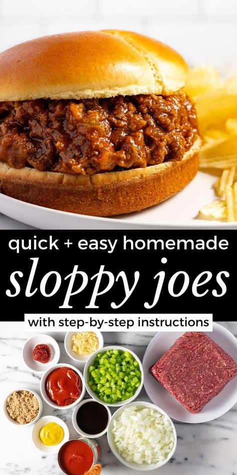 The Easiest Homemade Sloppy Joes Recipe Old Fashioned Sloppy Joe Recipe, Best Sloppy Joe Recipe, Crock Pot Sloppy Joes, Homemade Sloppy Joe Sauce, Sloppy Joe Recipe Easy, Homemade Sloppy Joe Recipe, Beef Chorizo, Sloppy Joes Easy, Sloppy Joe Recipe