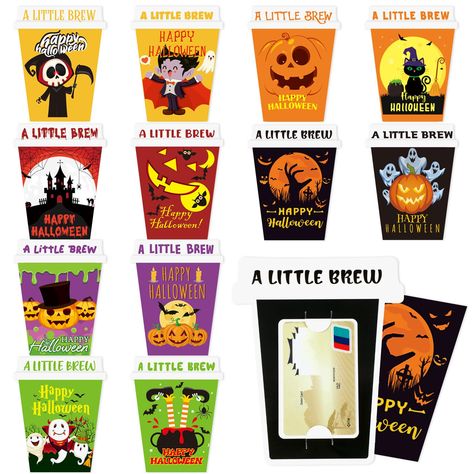 PRICES MAY VARY. Ready When You Need It: the package includes 48 sets of Halloween coffee gift card holders, with 48 card holders and 48 sleeves in 12 styles, enough to cover your gifting needs; This quantity allows you to pay tribute to multiple people with an elegant and personable gift Novel and Memorable Coffee Cup Design: the innovative coffee cup design of the Halloween gift card holder is special and distinctive, printed with beautiful patterns and words of [happy halloween] and more, off Employee Appreciation Cards, Ghost Gifts, Coffee Gifts Card, Cards Holder, Coffee Cup Design, Appreciation Cards, Coffee Gift, Happy A, Halloween Coffee