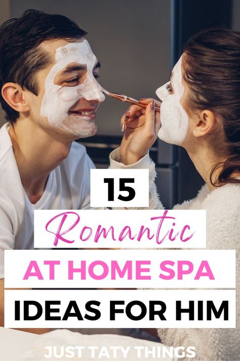 at home spa ideas for him Spa Day For Couples, Pamper Date Night, Massage Diy At Home, Bf Spa Day, Night In With Boyfriend Ideas, Diy Spa Day At Home Date Night, At Home Spa Night Ideas, Couples Pamper Night, Spa Day For Men At Home