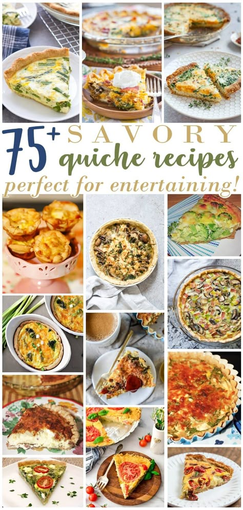 Quiche has been my go to brunch dish for years. It is so simple to make and always comes out beautiful and impressive! Here are over 75 Savory Quiche Recipes Perfect for Entertaining for you to try! Savory Quiche, Mini Breakfast Quiche, Veggie Quiche, Roasted Broccolini, Vegetable Quiche, Fantastic Recipes, Egg Ideas, Mini Appetizers, Bacon Stuffed Mushrooms