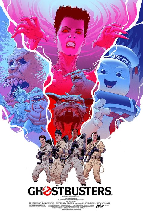 Ghostbusters Poster, Mondo Posters, Ghostbusters 1984, Ghostbusters Movie, Arte Nerd, Iconic Movie Posters, Sigourney Weaver, Arte Dc Comics, Bill Murray