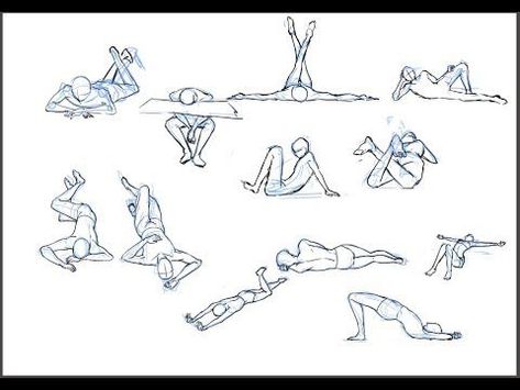 Laying Down Poses Drawing, Laying Down Poses, Laying Down Reference, Laying Down Drawing, Posture Drawing, Sketch Pose, Sleeping Pose, Base Anime, Speed Drawing