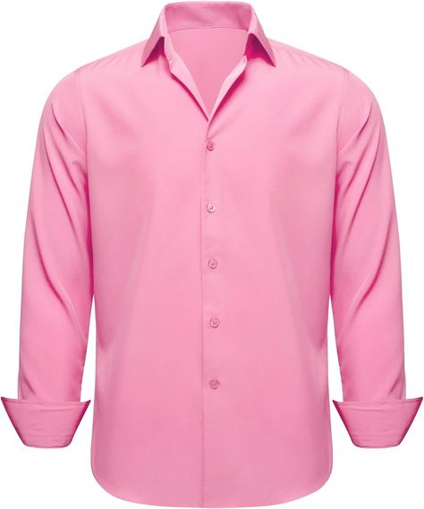 Barry.Wang Men's Shirts Stretch Wrinkle-Free Dress Shirts Solid Long Sleeve Button Up Tuxedo/Casual Shirt Christmas Pink at Amazon Men’s Clothing store Free Dress, Christmas Pink, Free Dresses, Men's Shirts, Casual Shirt, Wrinkle Free, Pink Christmas, Dress Shirts, Dress Shirt