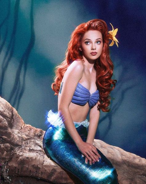 Ariel Cosplay Mermaid, Ariel Live Action, Ariel Aesthetic, Fav Princess, Disfraces Ideas, Ariel Halloween Costume, Mermaid Photo Shoot, Mermaid Movie, Realistic Mermaid