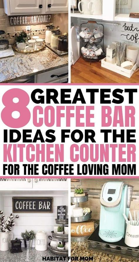 Coffee Bar Ideas Kitchen, Coffee Bar Ideas Kitchen Counter, Diy Coffee Station, Coffee Station Kitchen, Coffee Area, Coffee Bar Station, Farmhouse Coffee Bar, Coffee Bar Ideas, Coffee Stations