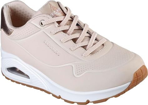 Skechers Women's Uno-Shimmer Away Sneaker Skechers Slip On, Plateau Sneaker, Athleisure Sneakers, Trainers Fashion, Wide Shoes, Comfort Wear, Skechers Women, On Sneakers, Low Top Sneakers