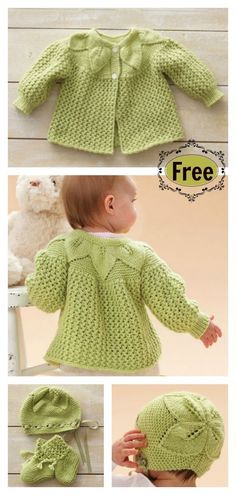 Cardigan Til Baby, Baby Knitting Free, Blankets Knit, Kids Knitting, Baby Cardigan Knitting Pattern Free, Hats Knitted, Baby Cardigan Pattern, Baby Hat Knitting Pattern