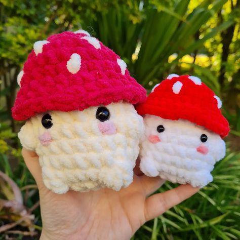 31 Free Crochet Mushroom Patterns that are so Adorable Crochet Cute Mushroom, Mushroom Person Crochet Pattern Free, Crochet Mushroom Plushie Pattern Free, Tiny Mushroom Crochet Pattern Free, Cute Things To Crochet For Christmas, Crochet Mushroom Plush Pattern Free, Mushroom Crochet Free Pattern, Crochet Mushroom Guy, Mushroom Boy Crochet Pattern Free