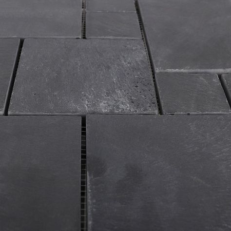 Black Slate Stone Tile - On Sale - Bed Bath & Beyond - 38236849 Interlocking Patio Tiles, Black Slate Tiles, Interlocking Pavers, Stone Deck, Slate Patio, Slate Tiles, Deck Flooring, Interlocking Deck Tiles, Balcony Flooring