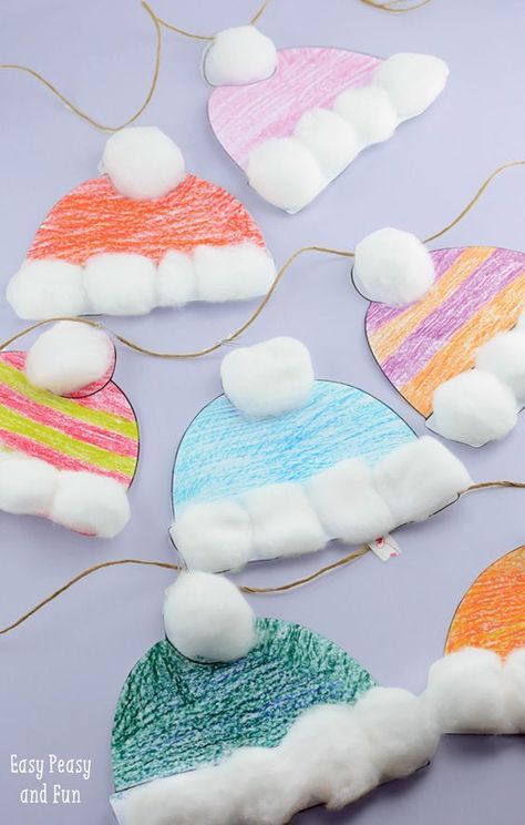 Winter Hats Craft for Kids - Perfect Classroom Winter Craft With Free Printable Winter Hat Craft, Easy Winter Crafts, Perfect Classroom, January Crafts, December Crafts, Winter Preschool, Winter Crafts For Kids, Daycare Crafts, Icarly