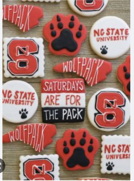 Sports Cookies, Nc State University, Graduation Cookies, Nc State, Cute Cookies, Birthday Cupcakes, Grad Parties, Graduation Party, Sugar Cookie