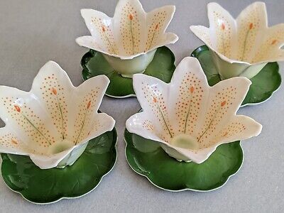 I. Godinger & Co Lilies Bowl W/Lily Pad Plate Sweet of 8  | eBay Ceramic Fruit Plate, Flower Jewelry Dish, Ring Dish Ceramic, Flower Ceramic Plate, Cute Ceramic Plates, Lily Pad Plate, Fruit Ceramics, Cool Bowls, Aesthetic Plates