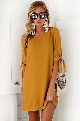 ac5dab2e99eee9cf9ec672e383691302desc50006849ri Country Club Dress, Chiffon Dress Short, Dress Chiffon, Club Dress, Solid Color Dress, Crewneck Dress, Loose Dress, Tube Dress, Basic Outfits