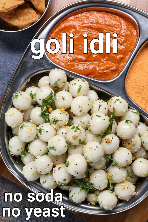 goli idli recipe | masala goli kadubu | masala rice balls recipe Indian Vegetarian Snacks Recipes, Hebbar's Kitchen Recipes Videos, South Indian Recipes Vegetarian, Paddu Recipe, Breakfast With Rice, Indian Traditional Food, Tasty Breakfast Recipes, Rice Balls Recipe, Masala Rice