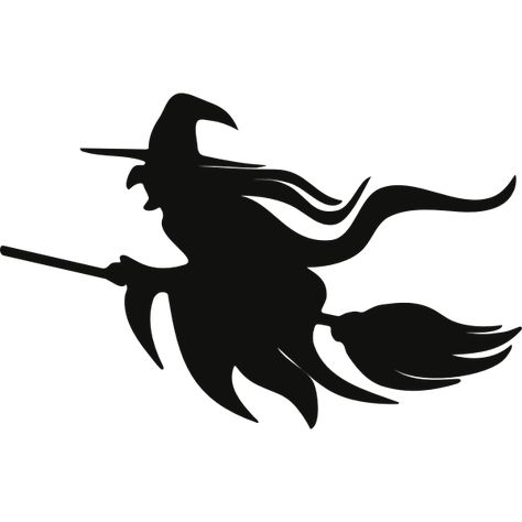 Witch on broomstick silhouette | Free SVG Witch On Broom Drawing, Flying Witch Silhouette, Silhouette Arte, Witches Flying, Witch On A Broomstick, Witch On Broomstick, Witch On A Broom, Moldes Halloween, Witch On Broom