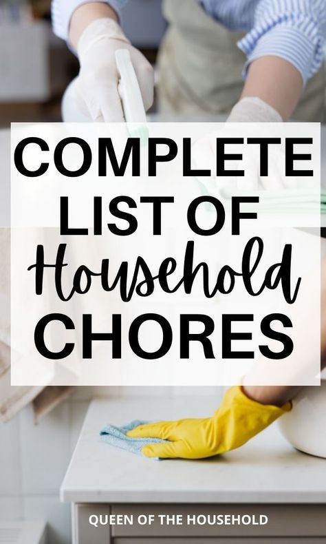 Weekly Chore List, Household Chores List, House Chores List, Weekly Chores, House Chores, Chore List, How To Clean Mirrors, Washing Laundry, Cleaning List