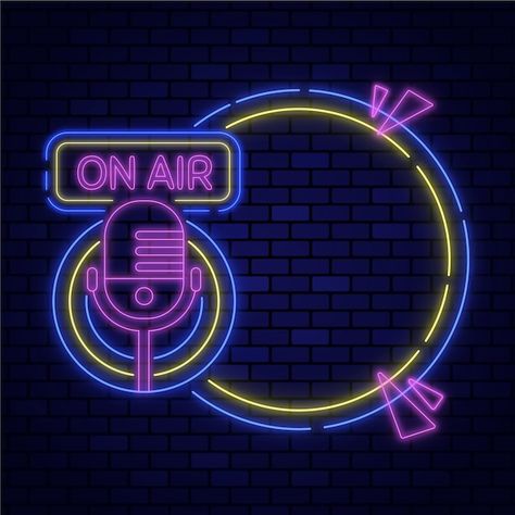 On Air Radio, Neon Frame, On Air Sign, Frames Design Graphic, Free Psd Flyer Templates, Dj Images Hd, Free Psd Flyer, Church Poster Design, Neon Decor