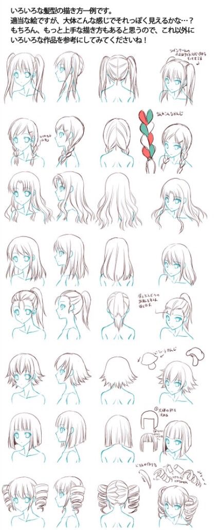 Hair tutorial on Pixiv Pelo Anime, Drawing Hair Tutorial, Manga Tutorial, Manga Hair, Drawing Hair, Anime Tutorial, Hair Sketch, Lips Drawing, Have Inspiration