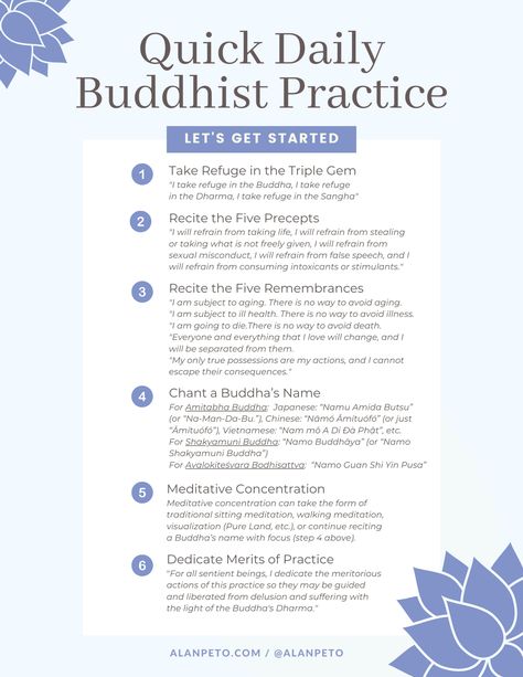 Daily Buddhist Practice for Beginners - Alan Peto Create An Altar, Chinese Buddhism, Fedex Office, Buddha Wisdom, Buddhist Scriptures, Thanksgiving Prayer, Taking Lives, Ups Store, Mahayana Buddhism