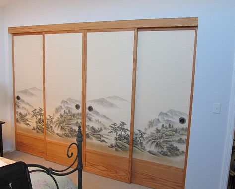 Custom made Fusuma by Pacific Shoji Works Room Partition, Closet Doors, Small Apartment, Red Oak, Small Apartments, Custom Made, House Interior, Room Divider, Doors