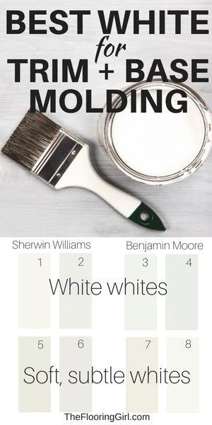 White Baseboards, Painting Trim White, Trim Paint Color, Base Molding, Interior Paint Colors Schemes, White Molding, Diy Organizer, Best White Paint, Base Moulding