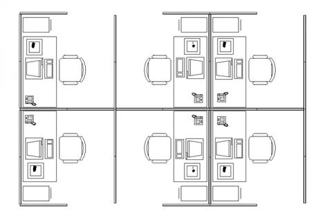 Miscellaneous office desks and furniture top view cad blocks details dwg file Office Top View, Furniture Top View, Small Offices, Agency Office, Office Top, Desk Plans, Office Plan, Architecture Design Drawing, Chair Table