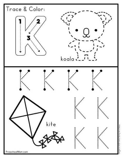 Letter K Ideas For Preschool, Letter K Printables For Preschoolers, Letter K For Preschoolers, Letter K Preschool Worksheets, Letter K Crafts For Preschoolers Printables, Letter K Worksheets For Preschoolers, K Worksheets Preschool, Preschool Alphabet Printables Free, Tracing Letters Preschool Free Printable