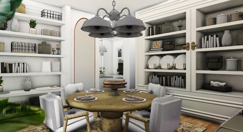 Bloxburg Farmhouse Dining Room, Dining Room Inspo Bloxburg, Bloxburg Dining Room Ideas Realistic, Dining Room Ideas Bloxburg, Bloxburg Dining Room, Bloxburg Decor, Room Bloxburg, Bloxburg Inspiration, Circular Dining Room