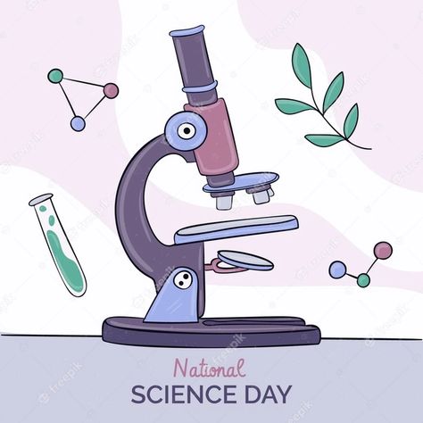 Premium Vector | Hand drawn national science day illustration Science Day Poster Drawing, Science Day Poster Design, Science Day Drawing, Childrens Day Illustration, Support Illustration, National Science Day, Science Drawing, Science Day, Science Doodles