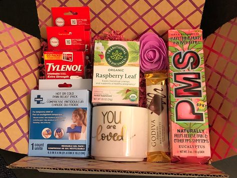 Menstrual Care Package, Period Care Package, Period Package, Girl Survival Kits, Period Party, Period Relief, Period Pain Relief, Smile Gift, Raspberry Leaf Tea