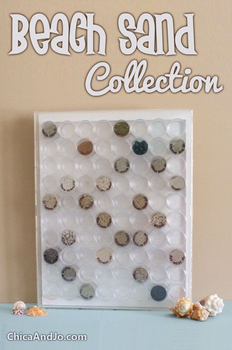 Beach Sand Collection, Sand Collection Display, Beach Sand Crafts, Beach Keepsakes, Rock Collection Display, Beach Souvenirs, Sand Collection, Travel Crafts, Travel Keepsakes