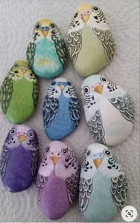 Bird Rock Painting Ideas, Rock Birds, Garden Rock Art, Rock Painting Tutorial, Diy Rock Art, Painted Rock Animals, Art Pierre, Stone Art Painting, Painted Rocks Kids