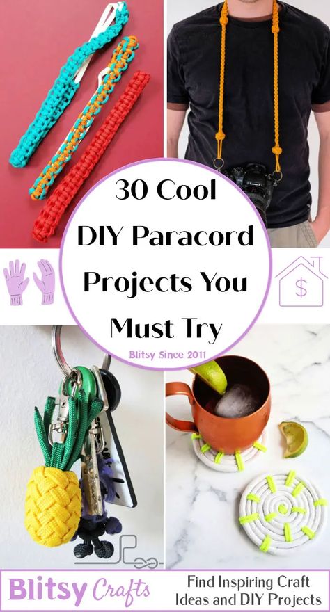 Para Cord Crafts, Paracord Crafts To Sell, Parachute Cord Keychain, Things To Do With Paracord, Plastic Cord Crafts, What To Make With Paracord, Useful Paracord Projects, Parachute Cord Crafts Tutorials, Unique Paracord Projects