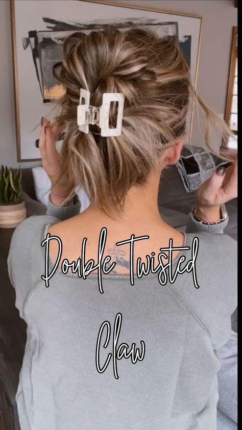 Natalie Palmer | Throwing it back to one of your guys’ favorites!! All you need is an elastic and a claw clip! -Comment SHOP for direct links to be sent to… | Instagram Bun Hacks, French Pin, Throwing It Back, Hair Upstyles, Easy Hair Updos, Clip Hairstyles, Hairdos For Short Hair, Peinados Fáciles Para Cabello Corto, Hair Tutorials For Medium Hair