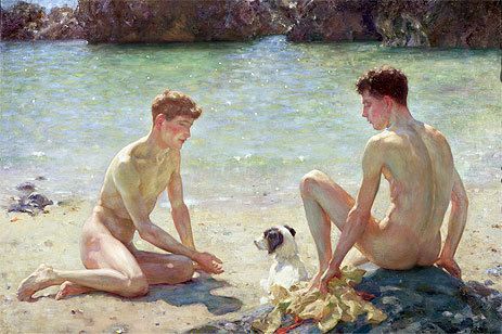 positively-lgbtq:   harcules:   moika-palace: ... Henry Scott Tuke, Eugene Jansson, Desain Signage, Queer Art, Foto Tips, Arte Inspo, Two Men, Gay Art, Male Art