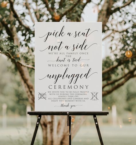 Excited to share the latest addition to my #etsy shop: 5 Sizes Unplugged Ceremony Sign, Unplugged Wedding Sign, Unplugged Ceremony Poster, Pick A Seat Not A Side Wedding Sign, INSTANT DOWNLOAD https://etsy.me/3CNYAAR #black #wedding #white #unpluggedceremony #unplugged Pick A Seat Not A Side Wedding Sign, Unplugged Ceremony Sign, Polaroid Wedding, Wedding Sign Decor, Unplugged Wedding Sign, Unplugged Ceremony, Ceremony Sign, Wedding Ceremony Signs, Pick A Seat