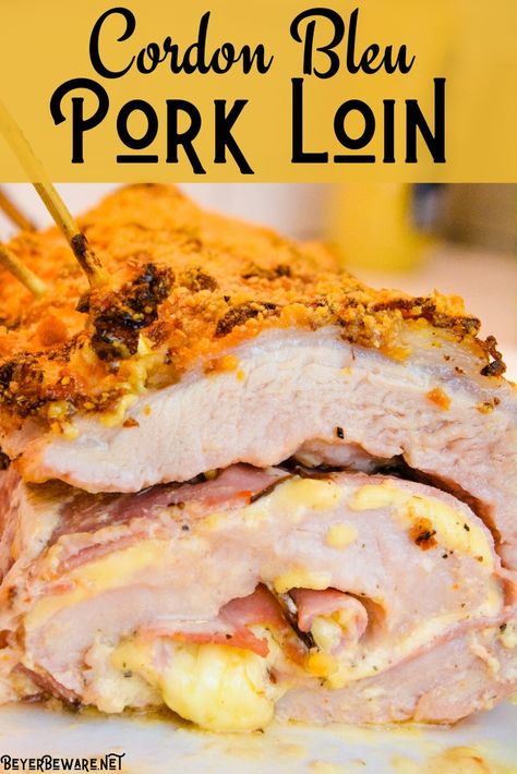 Pork Loin Recipe, Pork Loin Roast Recipes, Ham And Swiss, Creamy Mustard Sauce, Low Carb Pork, Stuffed Pork, Pork Loin Recipes, Pork Dinner, Tenderloin Recipes