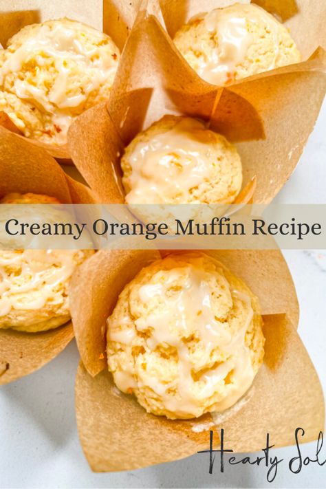 Orange muffins make for a delicious, moist, and vitamin c packed breakfast, snack, or dessert! They are a farm and family favorite! #creamyorangemuffins #orangemuffinrecipe #muffinrecipe Crochet Pumpkin Patterns, Orange Muffin Recipe, Sour Cream Muffins, Pumpkin Patterns, July Desserts, Orange Muffins, Muffin Tin Recipes, Lemon Muffins, Homemade Muffins