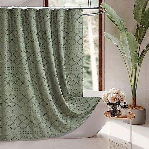 96 Inch Shower Curtain, Cute Shower Curtain, Farmhouse Contemporary, Minimalist Showers, Cute Shower Curtains, Farmhouse Shower Curtain, Bathroom Ambiance, Cloth Shower Curtain, Geometric Shower Curtain